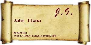 Jahn Ilona névjegykártya